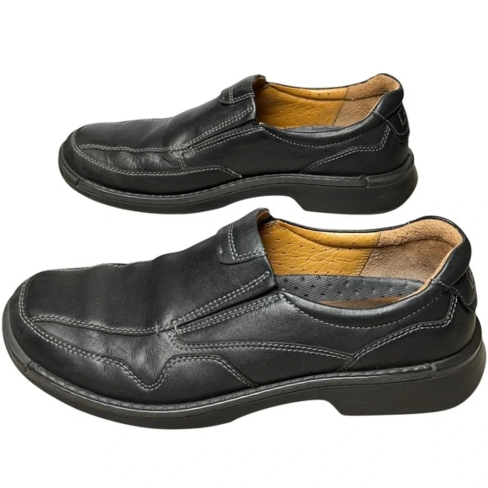 Ecco Helsinki Apron Toe Mens EU 44 US 10/10.5 Black Leather Slip on Loafers Shoe